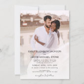 Minimale foto QR code White Wedding Kaart (Achterkant)