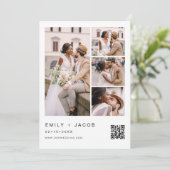 Minimale foto QR code White Wedding Kaart (Staand voorkant)