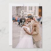 Minimale foto QR code White Wedding Kaart (Achterkant)