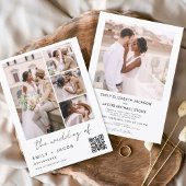 Minimale foto QR code White Wedding Kaart