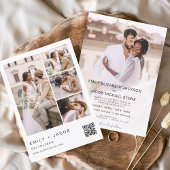 Minimale foto QR code White Wedding Kaart