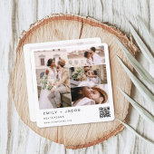 Minimale foto QR code White Wedding Kaart