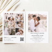 Minimale foto QR code White Wedding Kaart