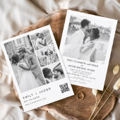 Minimale foto QR code White Wedding Kaart