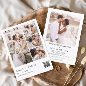 Minimale foto QR code White Wedding Kaart