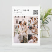 Minimale foto QR code White Wedding Kaart (Staand voorkant)