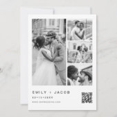 Minimale foto QR code White Wedding Kaart (Voorkant)