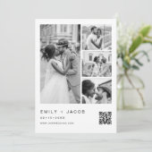 Minimale foto QR code White Wedding Kaart (Staand voorkant)