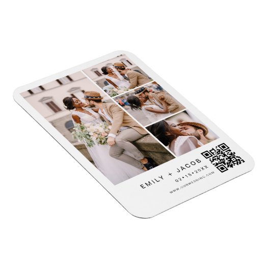 Minimale foto QR code White Wedding Magneet (Rechterzijde)