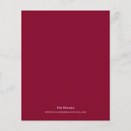 Minimale foto Rode BUDGET bruiloft uitnodigen (Achterkant)