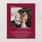 Minimale foto Rode BUDGET bruiloft uitnodigen (Voorkant)