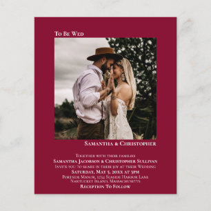 Minimale foto Rode BUDGET bruiloft uitnodigen