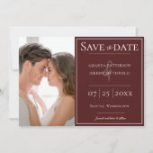 Minimale foto | Rood sparen de Datum Save The Date (Voorkant)