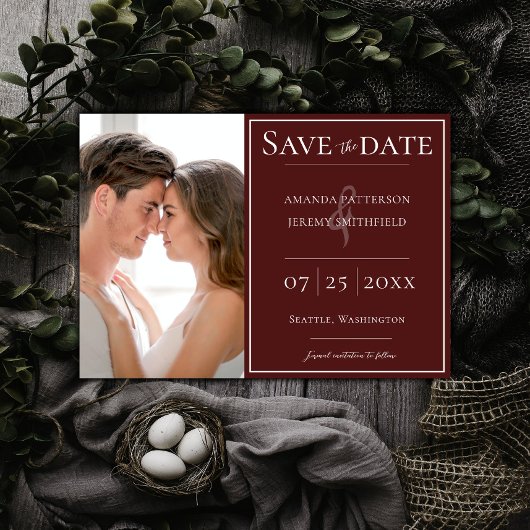 Minimale foto | Rood sparen de Datum Save The Date