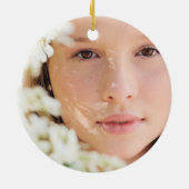 Minimale foto-roze van de Gradupafkap Keramisch Ornament (Achterkant)