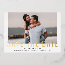 Minimale foto save the date folie uitnodiging
