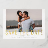Minimale foto save the date folie uitnodiging (Voorkant)