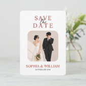 Minimale Foto Save the Date Kaart (Staand voorkant)