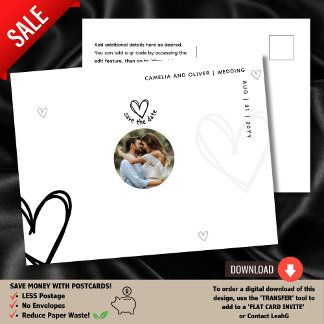 MINIMALE FOTO Save the Date - met een Beperkt Budg Briefkaart