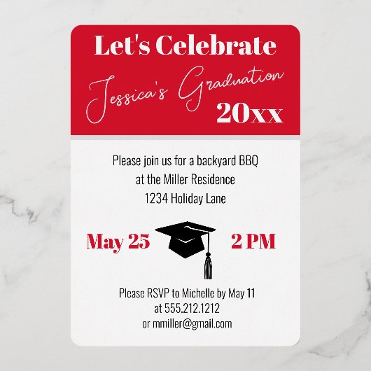 Minimale foto sjabloon afstudeerfeest (Achterkant)