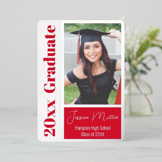 Minimale foto sjabloon afstudeerfeest (Staand Voorkant)