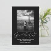 Minimale foto Sla de datum op | Zwart-Wit Save The Date (Staand voorkant)