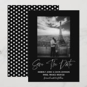 Minimale foto Sla de datum op | Zwart-Wit Save The Date (Voorkant / Achterkant)