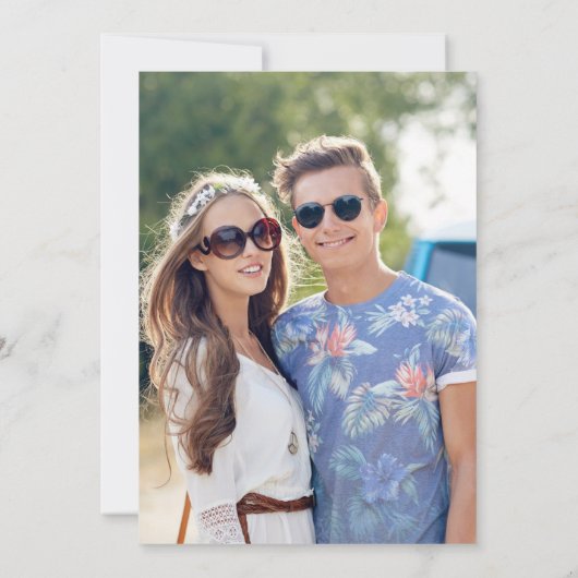 Minimale Foto Strand Bruiloft Save the Date (Achterkant)