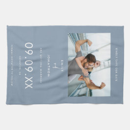 Minimale foto-tekstopslag Blauw opslaan Datum Theedoek