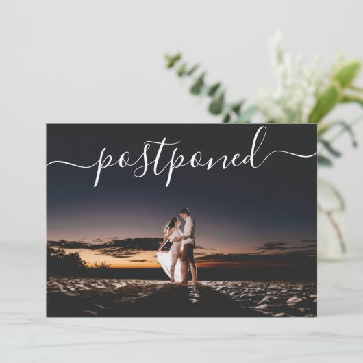 Minimale foto-uitzending bruiloft Datum veranderin Aankondiging (Staand voorkant)