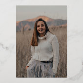 Minimale foto van Afstuderen Folie Uitnodiging (Achterkant)