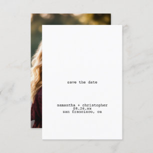 Minimale foto van Avant-Garde White op het rughuwe Save The Date