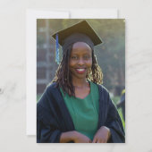 Minimale foto van Black and Roos Gold Graduparty Kaart (Achterkant)