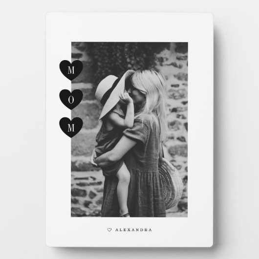 Minimale foto van Black en White Mam Love Fotoplaat (voorkant)