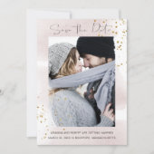 Minimale foto van Blush Gold Waterverf Save The Date (Voorkant)