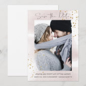 Minimale foto van Blush Gold Waterverf Save The Date (Voorkant / Achterkant)