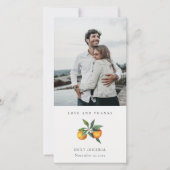 Minimale foto van Citrus Oranje Boho botanical Wed Bedankkaart (Voorkant)