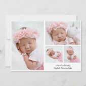 Minimale foto van Collage Baby Girl aan twee zijde Aankondiging (Achterkant)