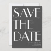 Minimale foto van Elegant Black White Art Deco Save The Date (Voorkant)