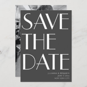 Minimale foto van Elegant Black White Art Deco Save The Date