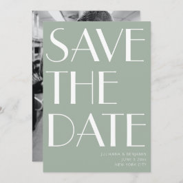 Minimale foto van Elegant Sage Green Art Deco Save The Date