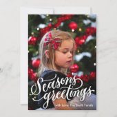 Minimale foto van Elegant Script Season Feestdagenkaart (Voorkant)