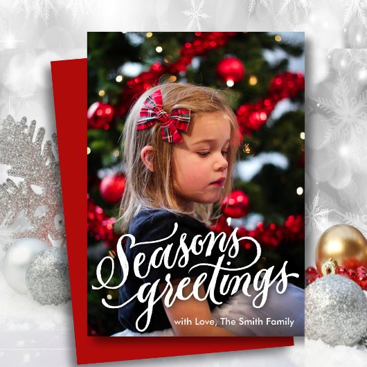 Minimale foto van Elegant Script Season Feestdagenkaart