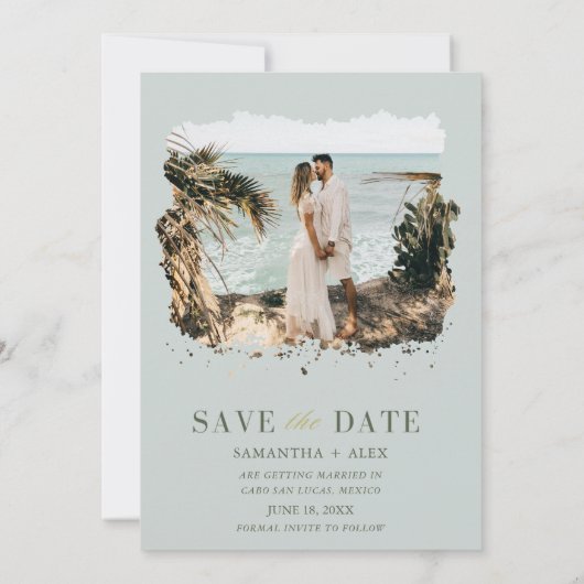 Minimale foto van Elegant sparen de Datum Save The Date (Achterkant)