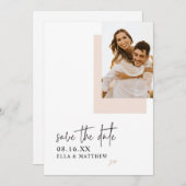 Minimale foto van Elegant sparen de Datum Save The Date (Voorkant / Achterkant)