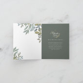 Minimale foto van Foliage en Gold Geometric Terrar Bedankkaart (Binnen)