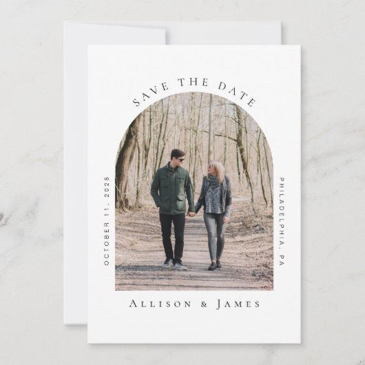 Minimale foto van gewapend Lijst Save The Date (Voorkant)