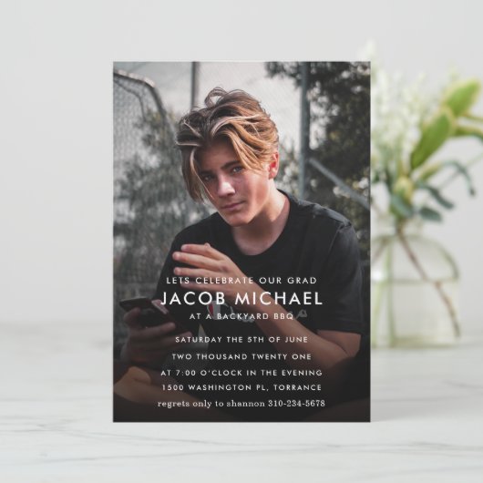 Minimale foto van Graduation Party Kaart (Staand voorkant)