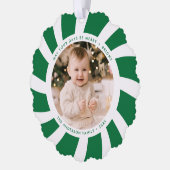 Minimale foto van groene en witte peppermint ornament kaart (Links)