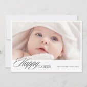 Minimale foto van Happy Easter Script Feestdagenkaart (Voorkant)